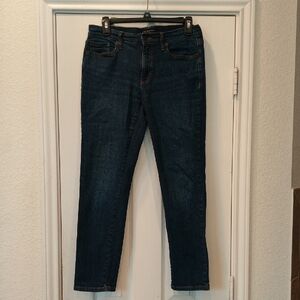 Banana Republic Dark Blue Mid Rise Strechy Straight Ankle Jeans Women's Sz 27/4